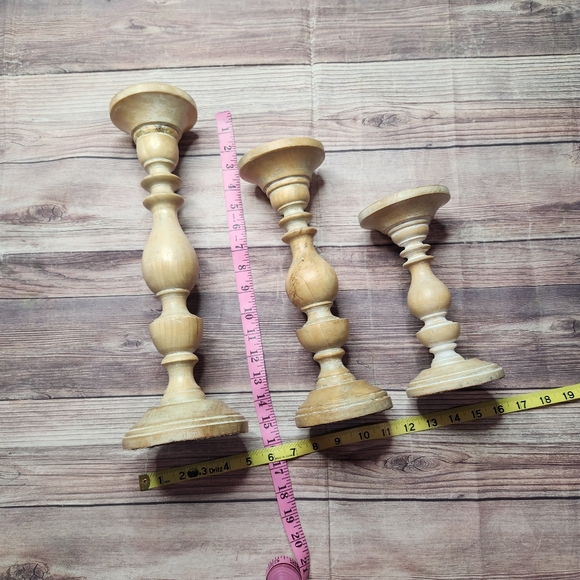 Homegoods 3 Piece Wood Candle Holders - Picture 2 of 5